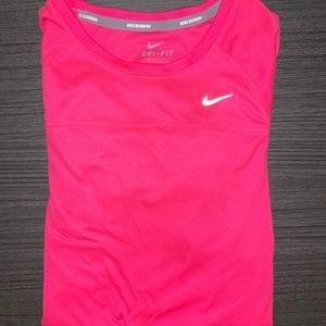 Hot pink nike running shirt